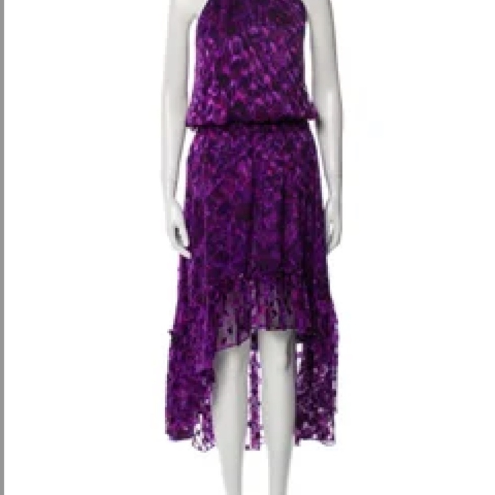 Ramy Brook high/low Purple Patterned Dress